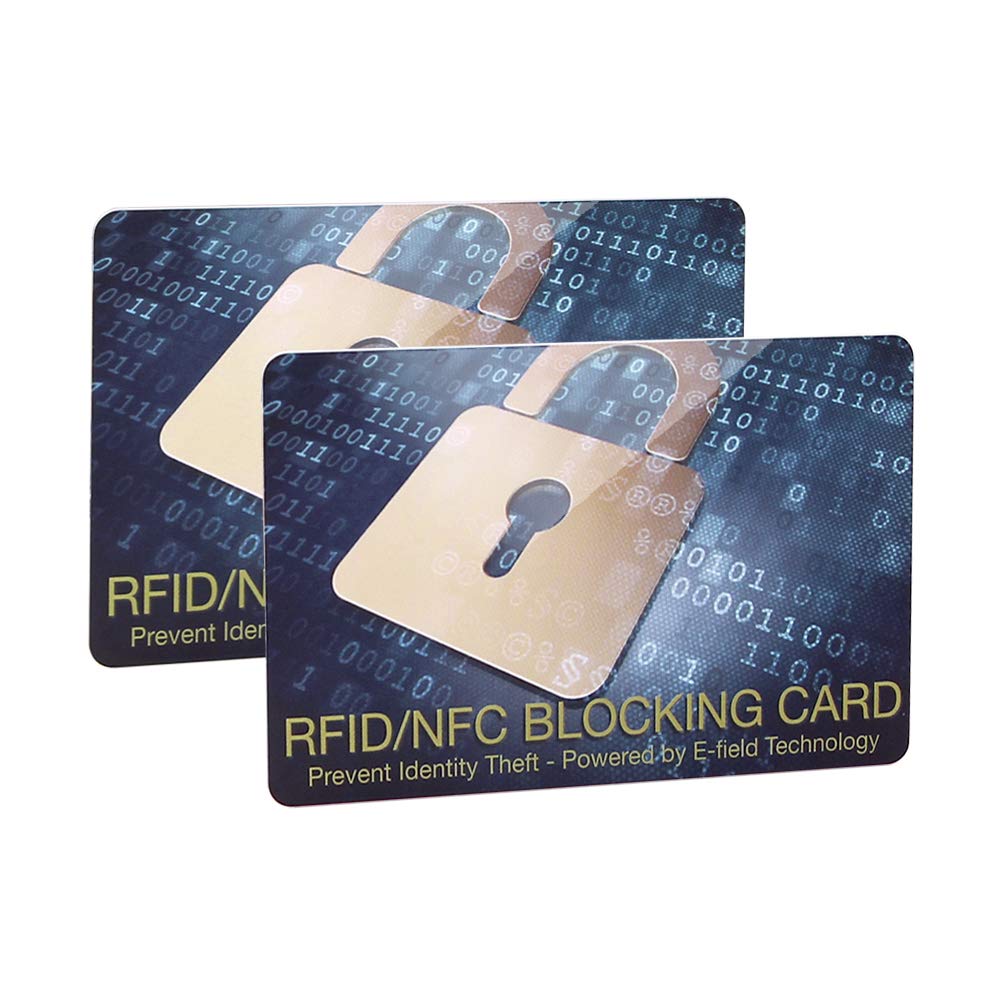 2pcs RFID/NFC Blocking Card Contactless Cards Protection Identity Theft Prevention Fuss-Free Protection for Entire Wallet Shield