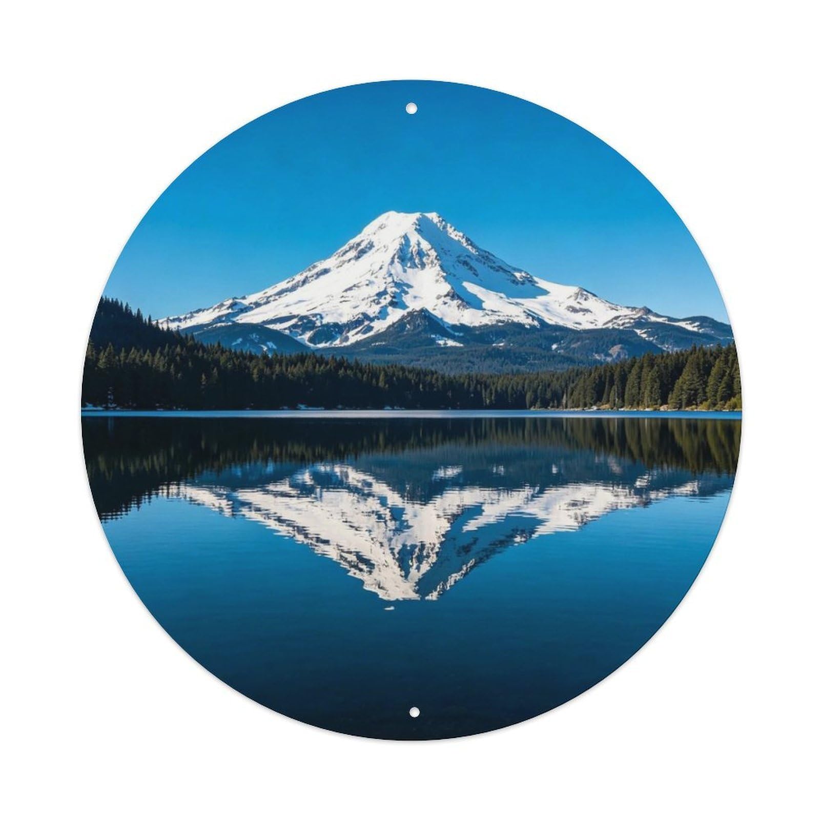 Mount Hood Oregon Snow Reflection Metal Tin Sign Plaque