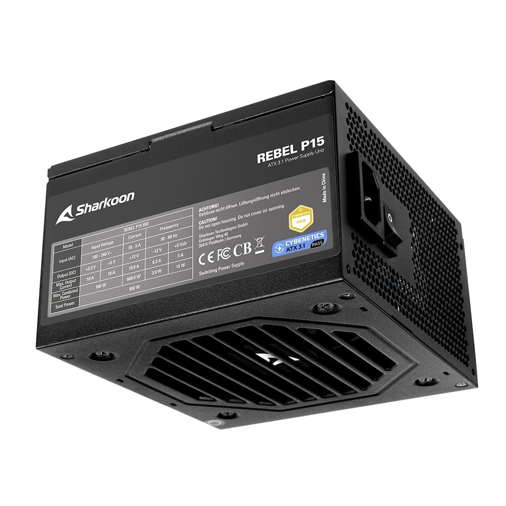 Sharkoon Rebel P15, 850W, ATX3.1, Cybenetics Gold