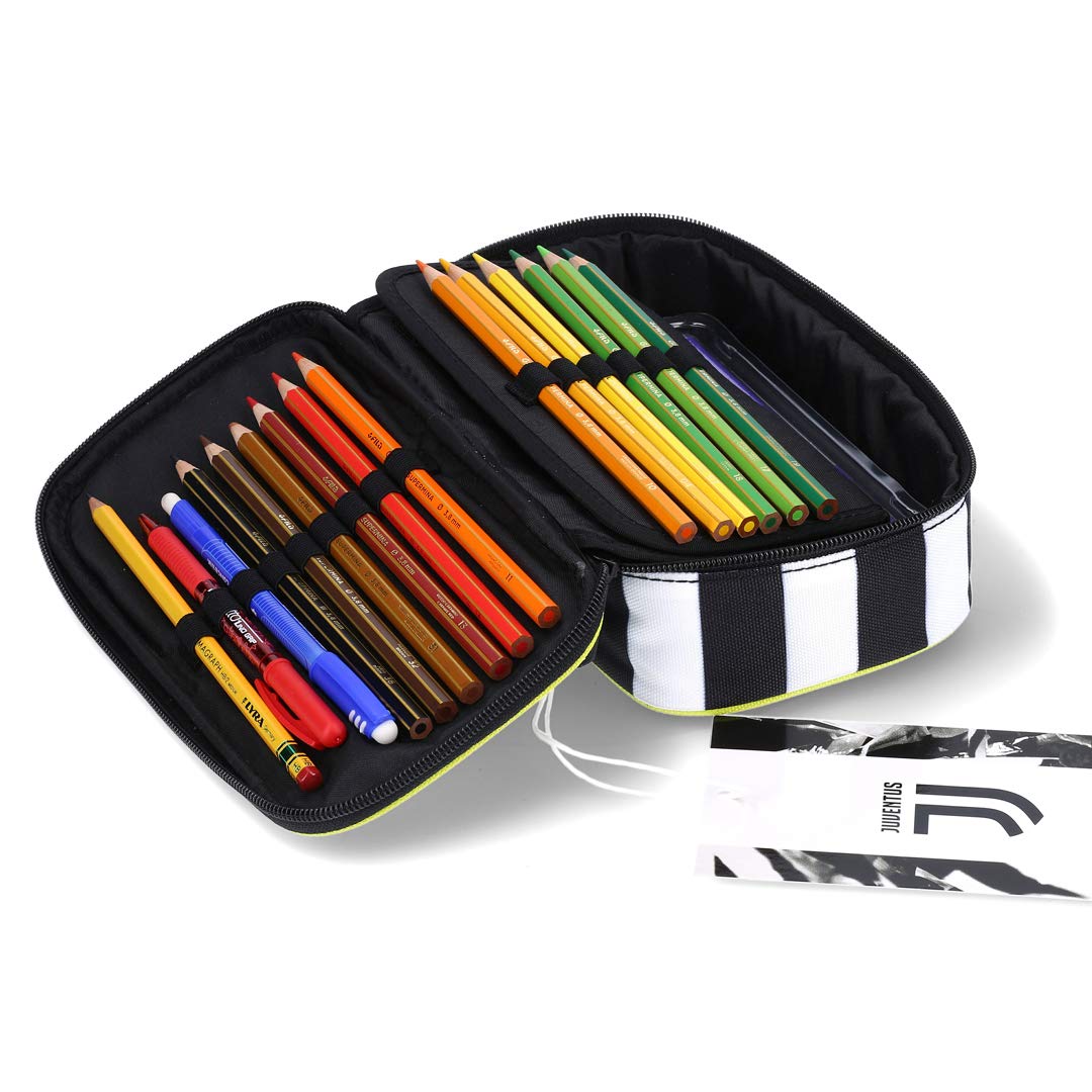 Kit Scuola Juventus Official - Zaino Seven, Astuccio Con Cancelleria E Orologio In Omaggio - Foto 3