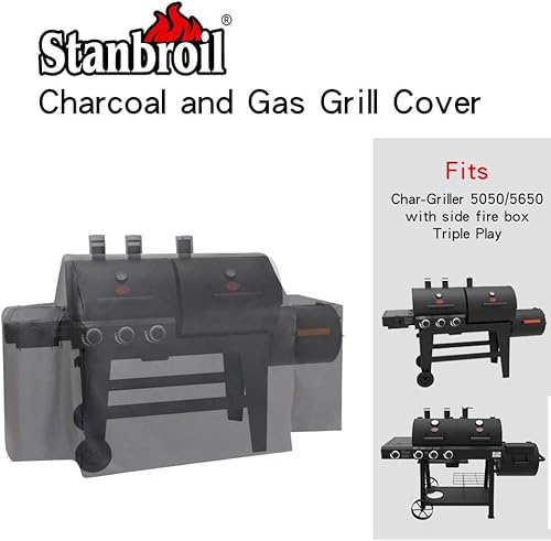 Miniatura 2 de Stanbroil Cubierta de parrilla 8080 de repuesto para Char-Griller Triple Play 93560 y Duo 5050 Double Play 5650 con caja de fuego lateral
