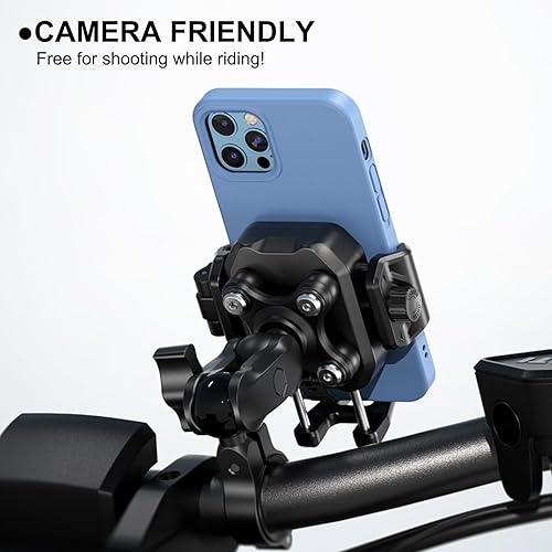 Miniatura 2 de iMESTOU Soporte de teléfono antivibración para motocicletas y bicicletas con amortiguadores y diseño antirrobo, soporte de teléfono de bola de 1