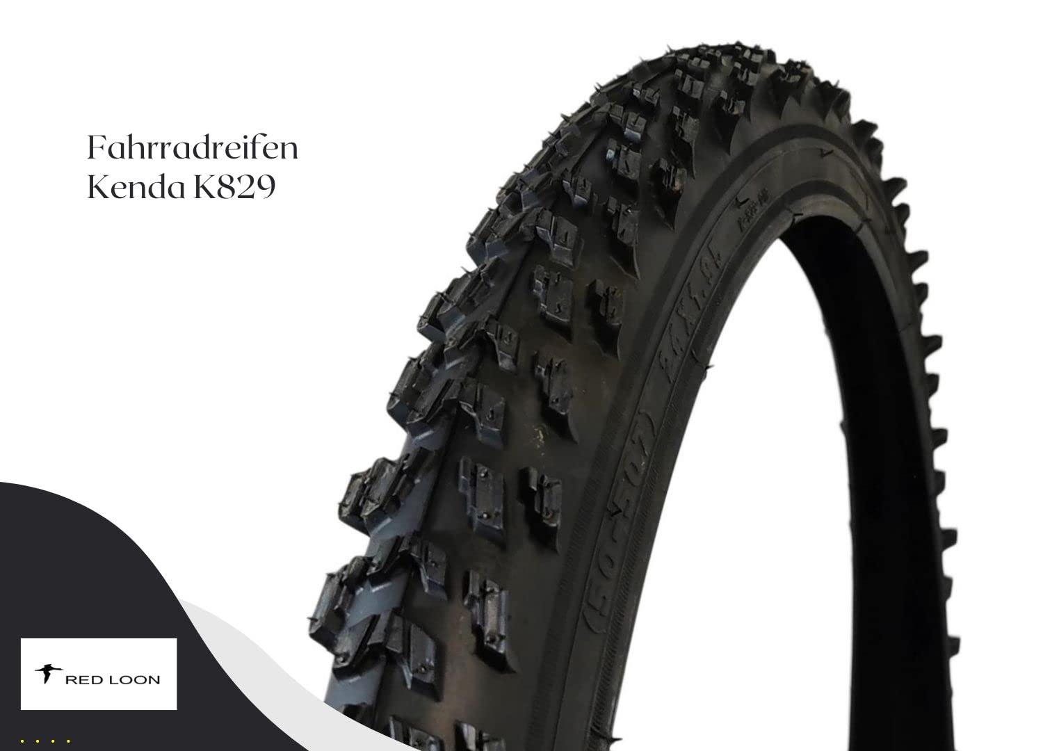 VDP Fahrradmantel 24 Zoll - Kenda K829 - Schwarz - MTB, Trekkingrad - Drahtreifen