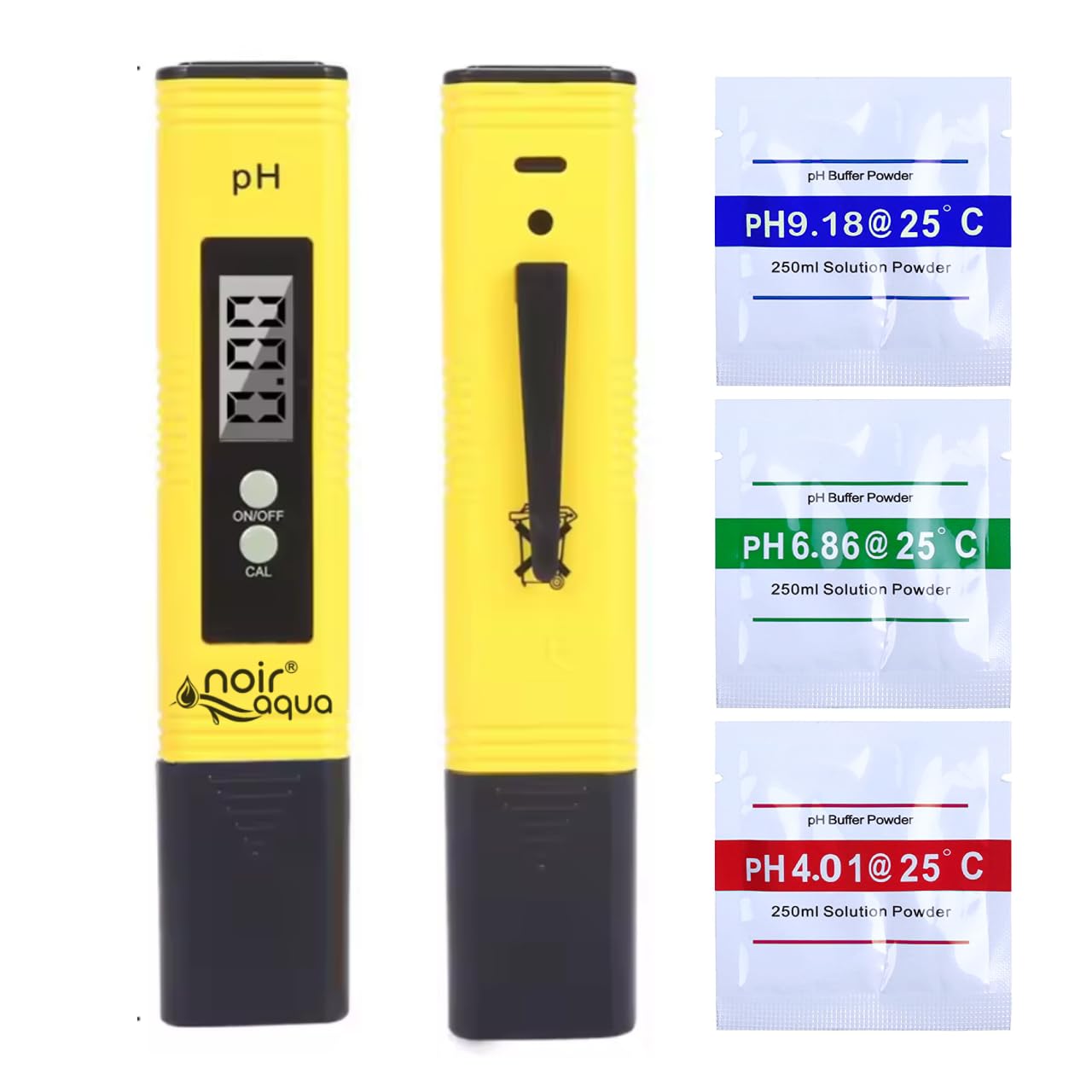 Noir Aqua pH Meter | Digital pH Meter Combo Pack, Pen-Type Meter, suitable for testing pH, Buffer Powder (pH Meter)-image-42