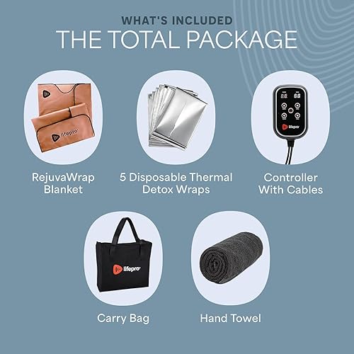 Miniatura 43 de Lifepro Infrared Sauna Blanket for Detox & Relaxation – Low EMF Carbon Fiber Heating, 9 Temp Levels, 5 Colors – Portable Full Body Sauna Blanket