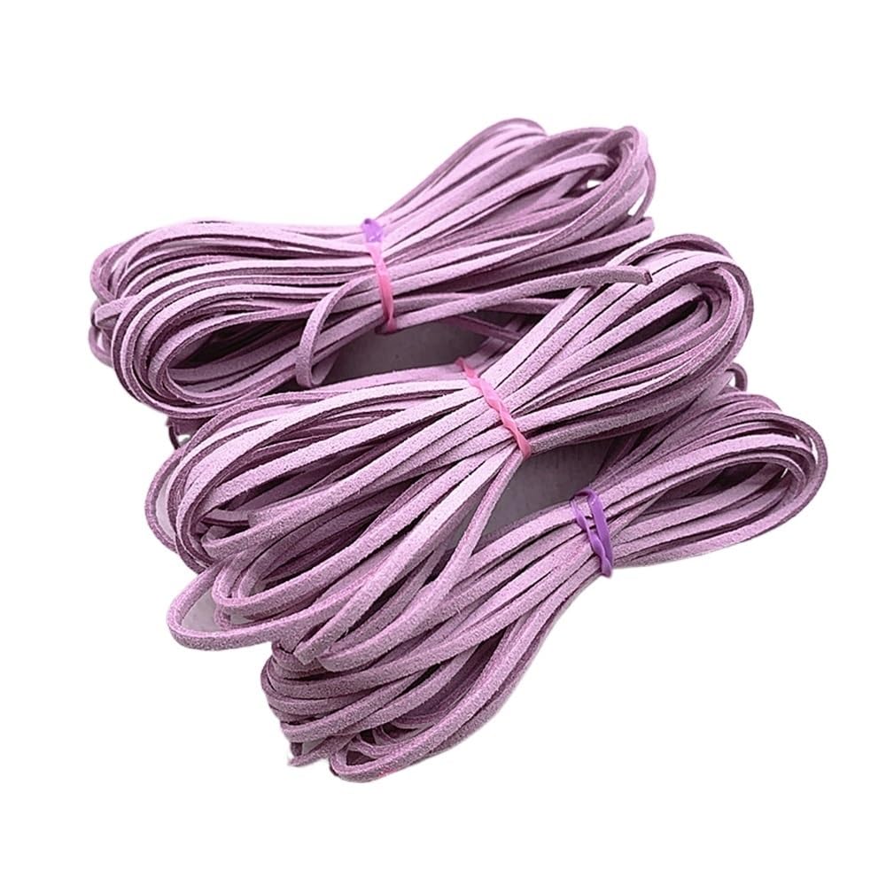 Decor Craft String 5yards Thread Rope 3mm Flat, Faux Suede Braided Cord Velvet Leather Used for Handmade Beading 1piece