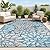 JONATHAN Y SMB110C-8 Zinnia Modern Floral Textured Weave Indoor Outdoor Area-Rug Bohemian Coastal Easy-Cleaning Bedroom Kitchen Backyard Patio Non Shedding, 8 X 10, Navy/Aqua