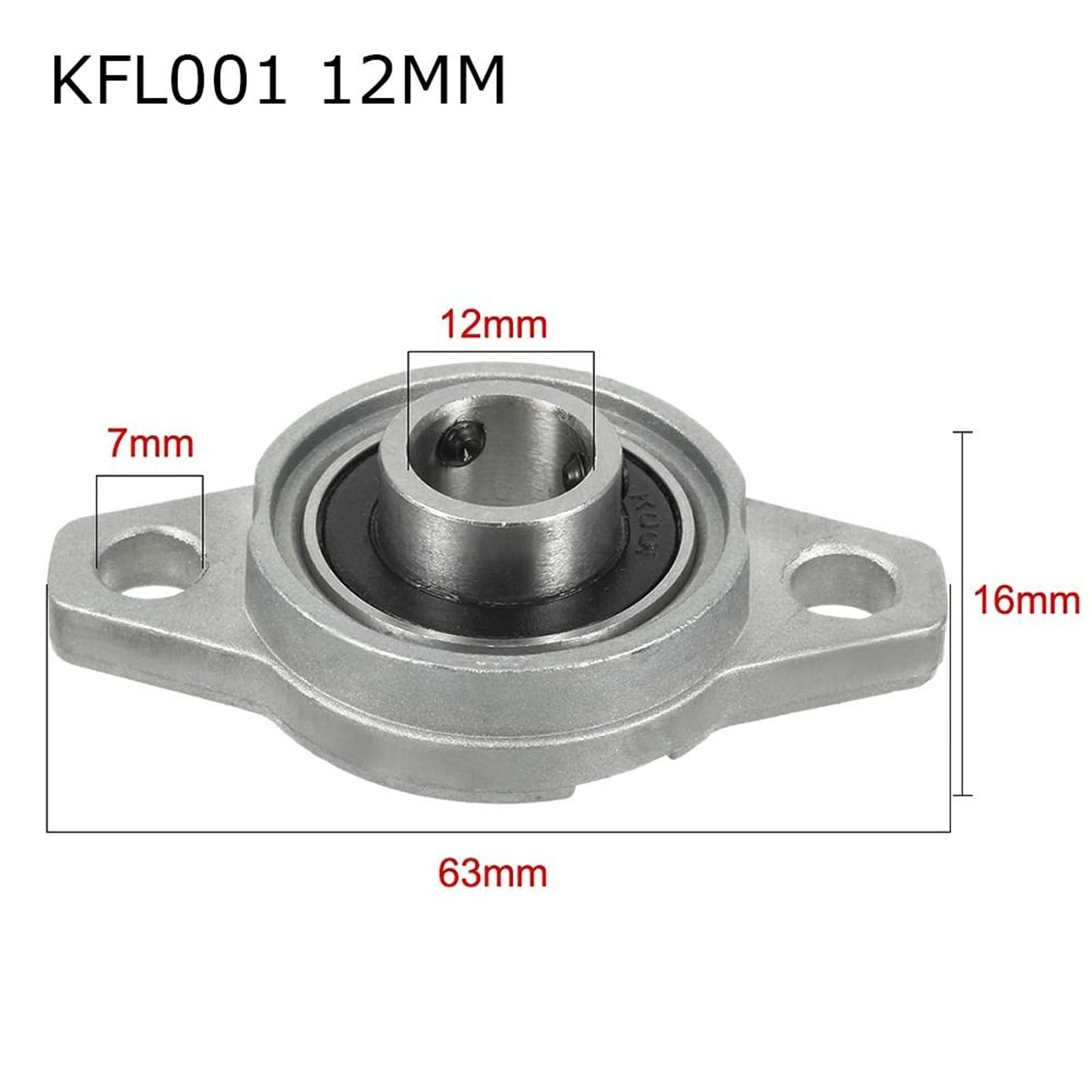 Mounted bearing Logement de bloc monté sur arbre 8mm 10mm 12mm 15mm roulement de bloc d'oreiller roulement de butée en alliage de ZINC KFL08 KFL10 KFL12 KFL15 for Ball Bearing Skate Bearings ( Size :