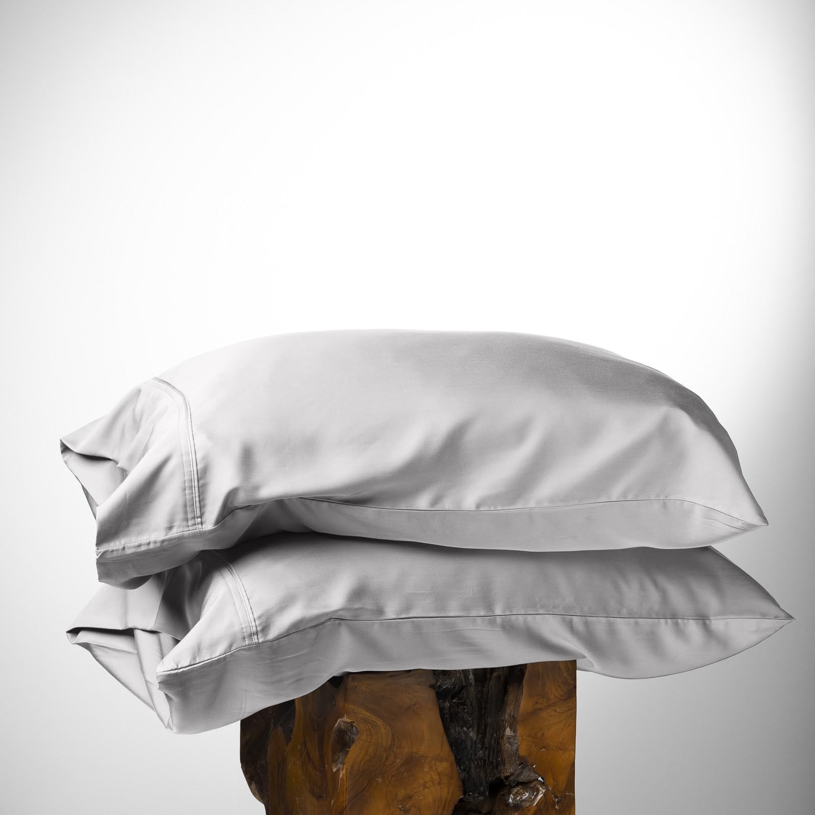 Olive + Crate Tencel Eucalyptus Pillowcases - 100% Tencel Lyocell Cooling Pillow Cases for Hot Sleepers - Hypoallergenic, Moisture-Wicking, Silk Alternative, Vegan - King Size Set of 2 [Moss]: Gray Mist King