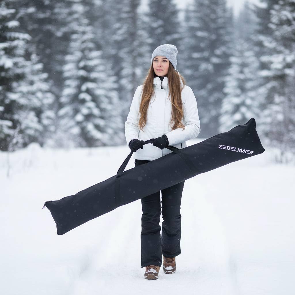 Zedelmaier Skitasche 179 cm für 1 Paar Ski Boardtasche für Skifahren wasserdichte und Robust Skisack Leichte Skireisetasche zum Transport von Skiern