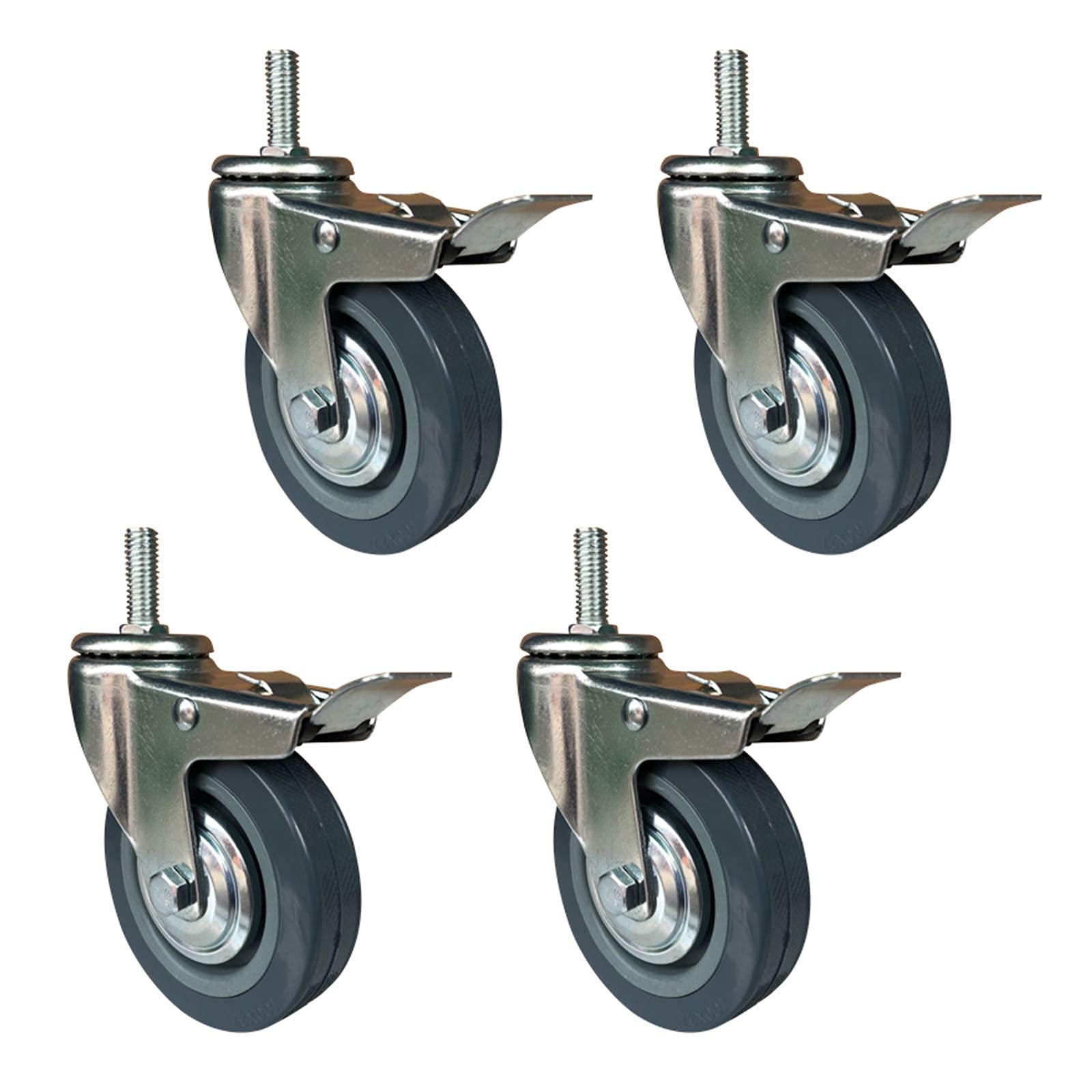 Roues pivotantes robustes de 100 mm avec tige filetée pour chariot industriel