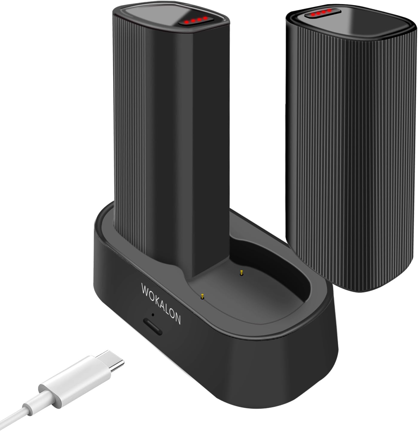 WOKALON Rechargeable Hand Warmer 2 Pack,10000mAh Electric Hand Warmers，24Hrs Long Safe Heat，360°Surround Heat Magnetic Portable Heater