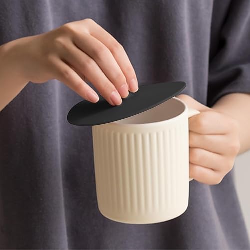 Miniatura 3 de Carrotez Paquete de 2 tapas de silicona para tazas, fundas de taza de 4.3 pulgadas, tapas de silicona reutilizables para tazas de café y té, color