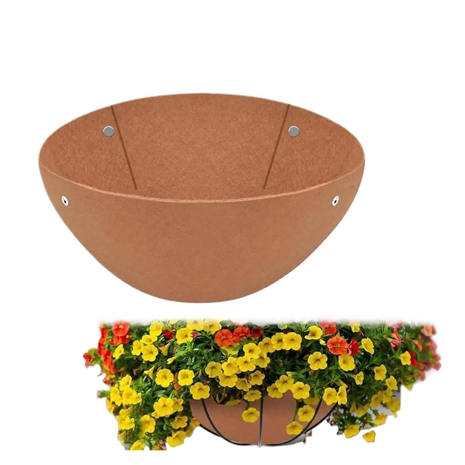 AYWTIUN Felt Planter Liner Basket Liners for Plants Felt Round Bird Protection Outdoor Planting for Garden Park Balcony Yard Porch Patio(14in)