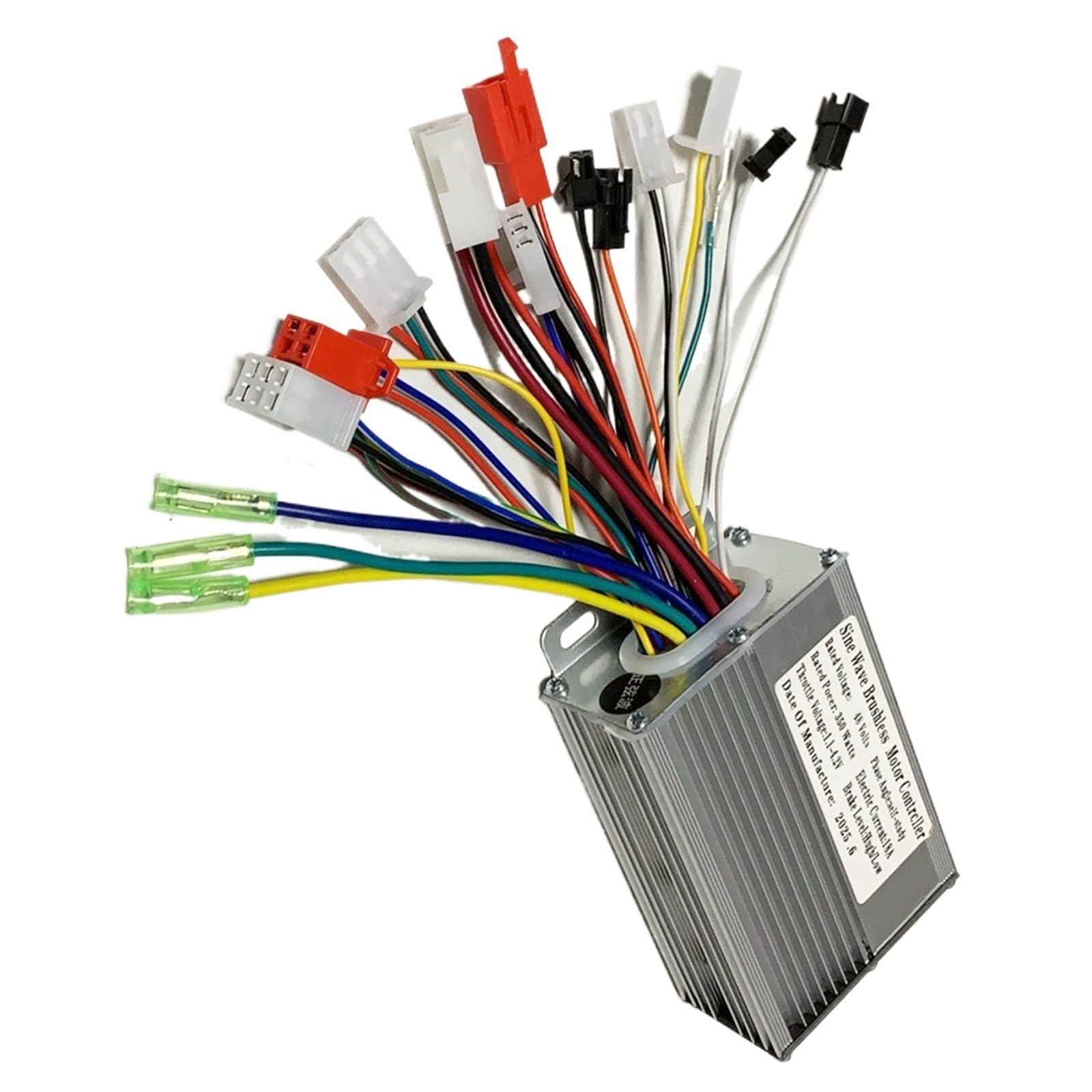 Controlador de Motor sin escobillas de onda sinusoidal de tres modos, 48V/52V/64V, 350W, 18A, 6 Mosfet for bicicleta eléctrica, controlador de Scooter