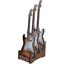Wood Multi Guitar Stand for 3 Guitars, Space-Saving Guitar Floor Stand, Plywood Guitars Holder Storage Rack, 12.99 x 8.66 x 4.53 in for Bass, Acoustic, Electric Guitars