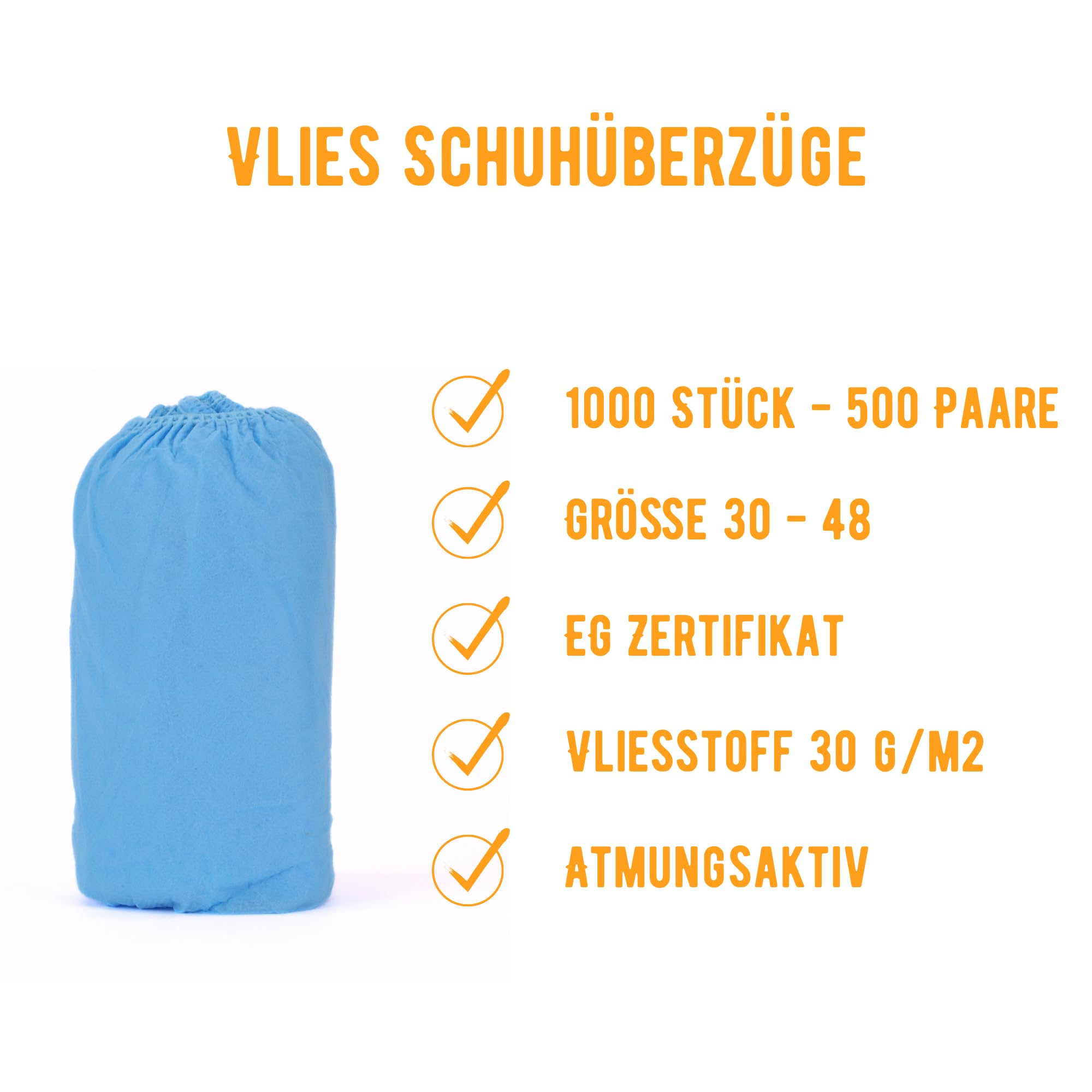 HausHeld couvre-chaussures jetables 1000 pièces, bleu, protection hygiène pour zones propres