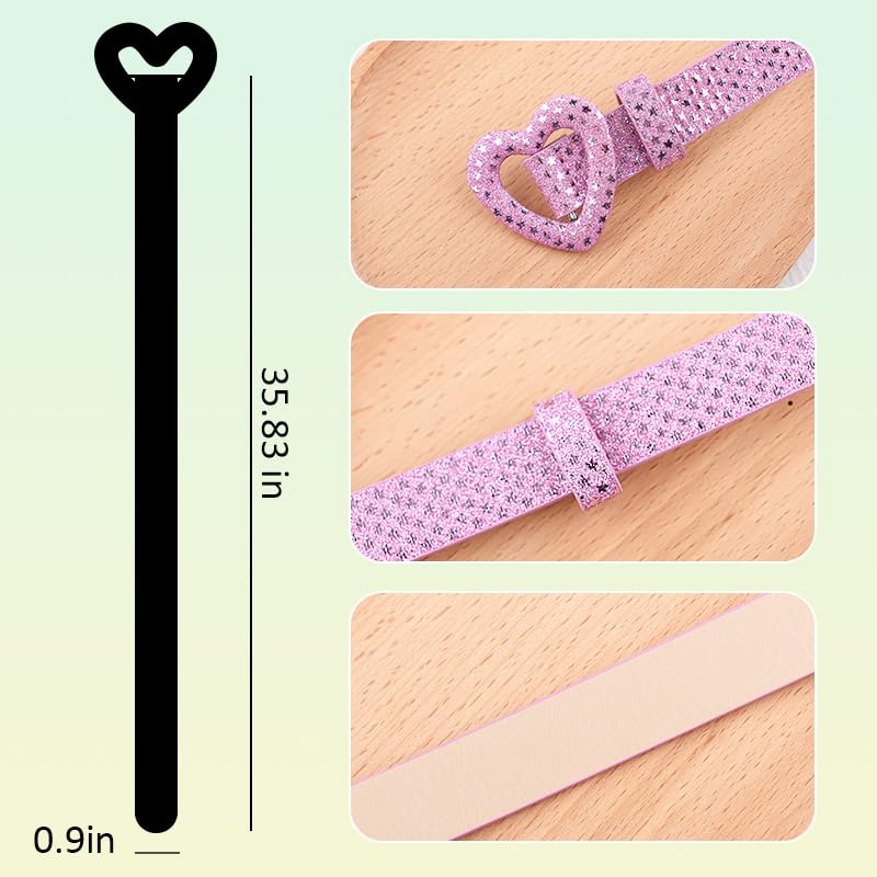 Vintage Pink Glitter Belts Y2k Accessories for Women Western Belt for Dresses Jeans Retro Y2k Pink Cowgirl Heart Belt for Skirts Pants Punk Grunge Goth Bling Belts for Women Gen Z Outfits3