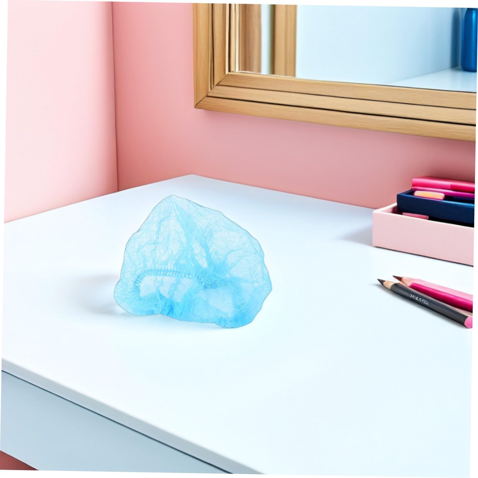 20 pezzi Cuffie Usa e Getta Non Tessute Blu per Trucco e Pulizia Rete Traspirante Protettiva per Capelli Confortevoli e Facili da Usare per Cucina Ospedale e Laboratorio