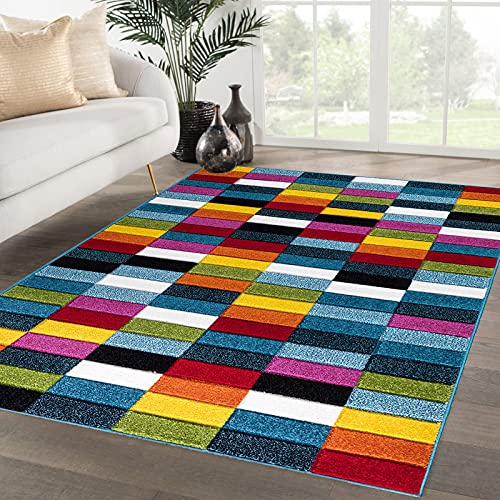 renoazul® Multi Colour Carpet Runner Rug for Living Room, Hallway, Bedroom and Office, 160 x 230 cm, Cube, Soft Thick Pile Fluffy Thick Plush Geometric Runner Rug - Cosy Home Interiors renoazul® Multi Colour Carpet Runner Rug for Living Room, Hallway, Bedroom and Office, 160 x 230 cm, Cube, Soft Thick Pile Fluffy Thick Plush Geometric Runner Rug