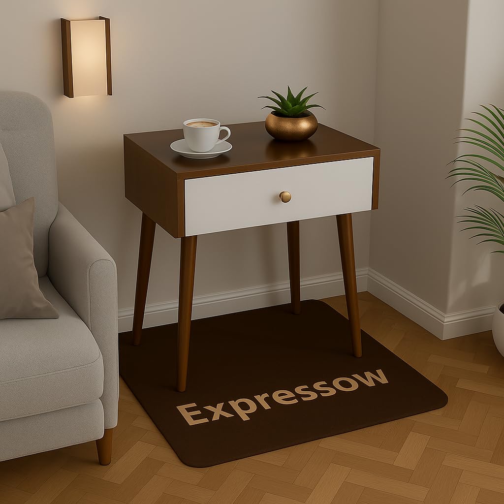 EXPRESSOW ENTERPRISES Wooden Bedside Table for Bedroom, Compact Nightstand with Drawer, Vintage Lamp Table or Storage Table for Bedroom Essentials, Foldable Bedside Cabinet with Wood Legs (Multi)-image-9