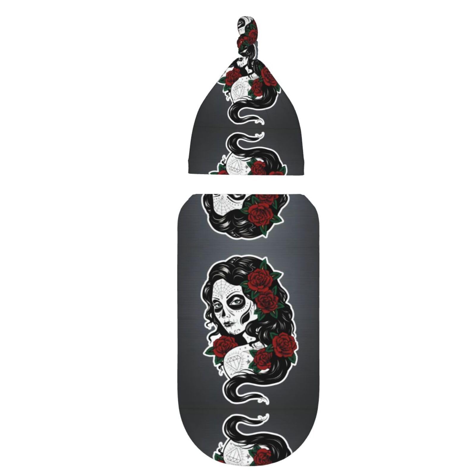 BLWSLC Goth Girl Printed newborn swaddle bag/hood, baby receiving set, suitable for babies 0-6 months