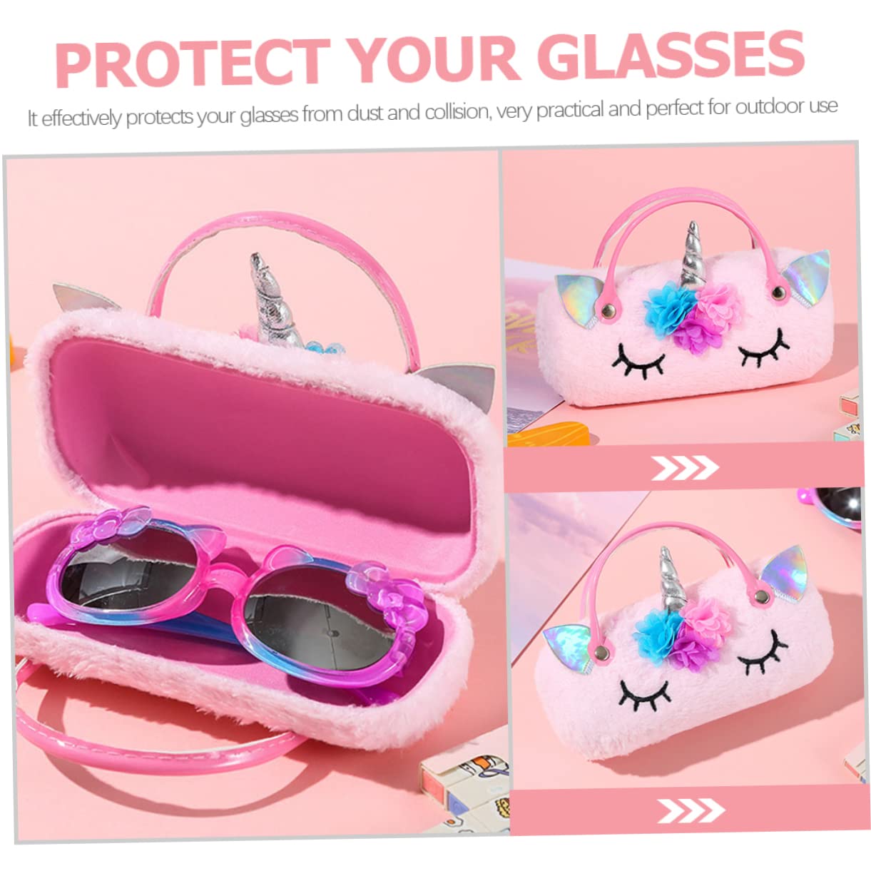 VALICLUD tragbare Brillentasche Brillen Organizer Aufbewahrungsbox für Sonnenbrillen tragbares brillenetui kinder brillenetui schnapsgläser Handbrillenetui Brillenetui für Kinder Plüsch