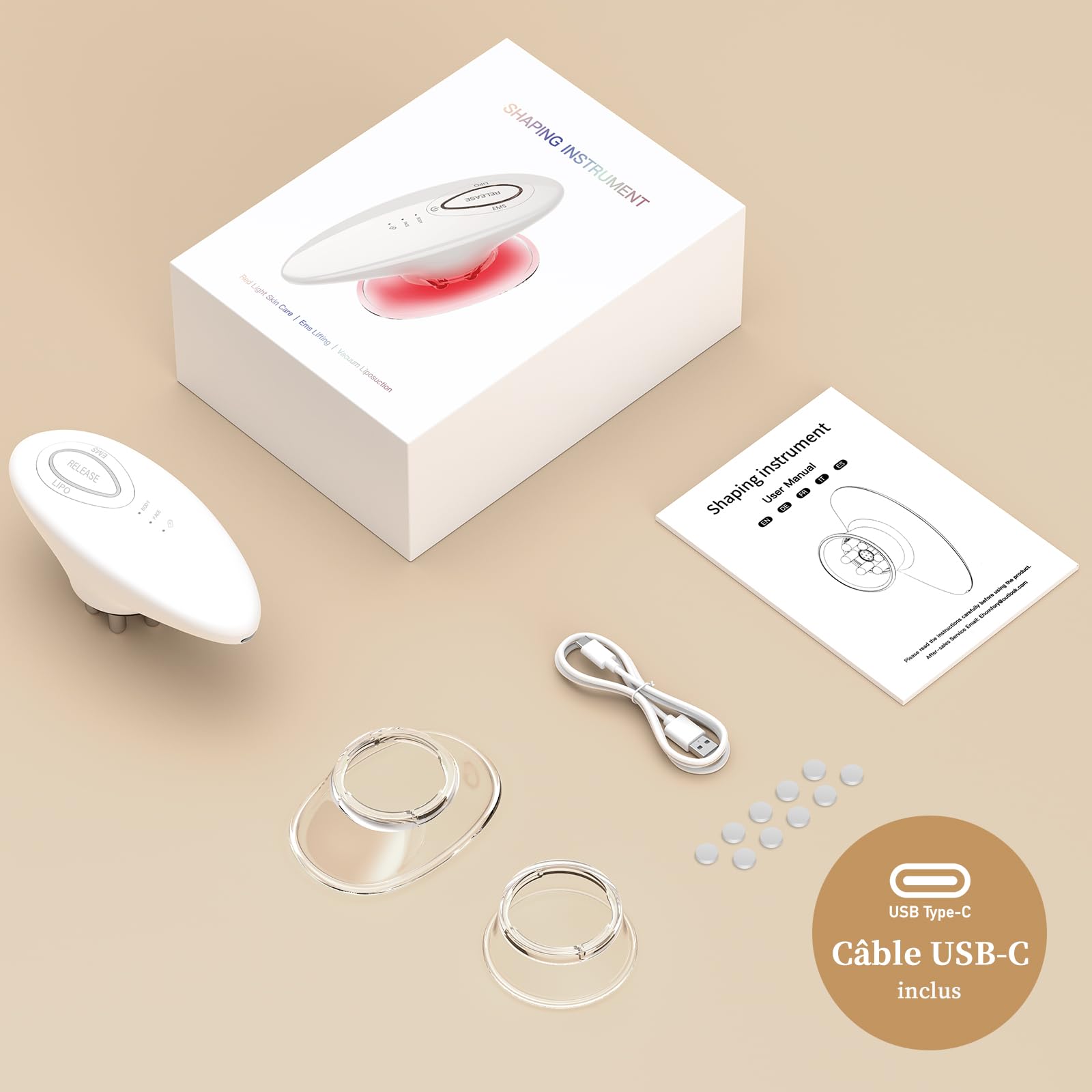 Ehomfory Masseur Anti Cellulite à Ventouse Électrique, Palper Rouler, Lifting EMS et Thérapie par Lumière Rouge Minceur Aspiration Liposuccion Raffermissement,pour Visage,Ventre,Cuisse,Jambes,Bras