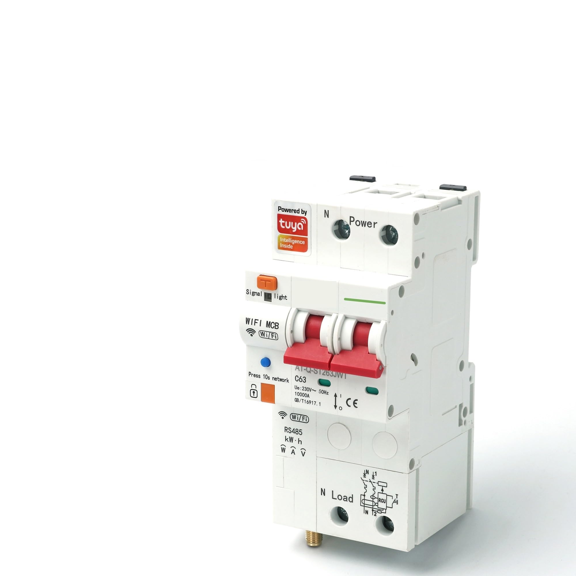 TUYA-medidor de energía inteligente monofásico, Kwh, monitoreo de medición, disyuntor, relé temporizador con protección contra fugas, 80A - Medidor eléctrico(Option 4)