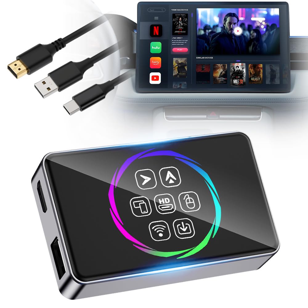 D3 Ai Box Wireless CarPlay Adapter Android Auto, Netflix/YouTube/TikTok, Vehicle-Level Chip Stable Connect HD Navigation, 3-in-1 Magic Box Split-Screen & Mirroring Magic CarPlay（4GB RAM+32GB ROM）