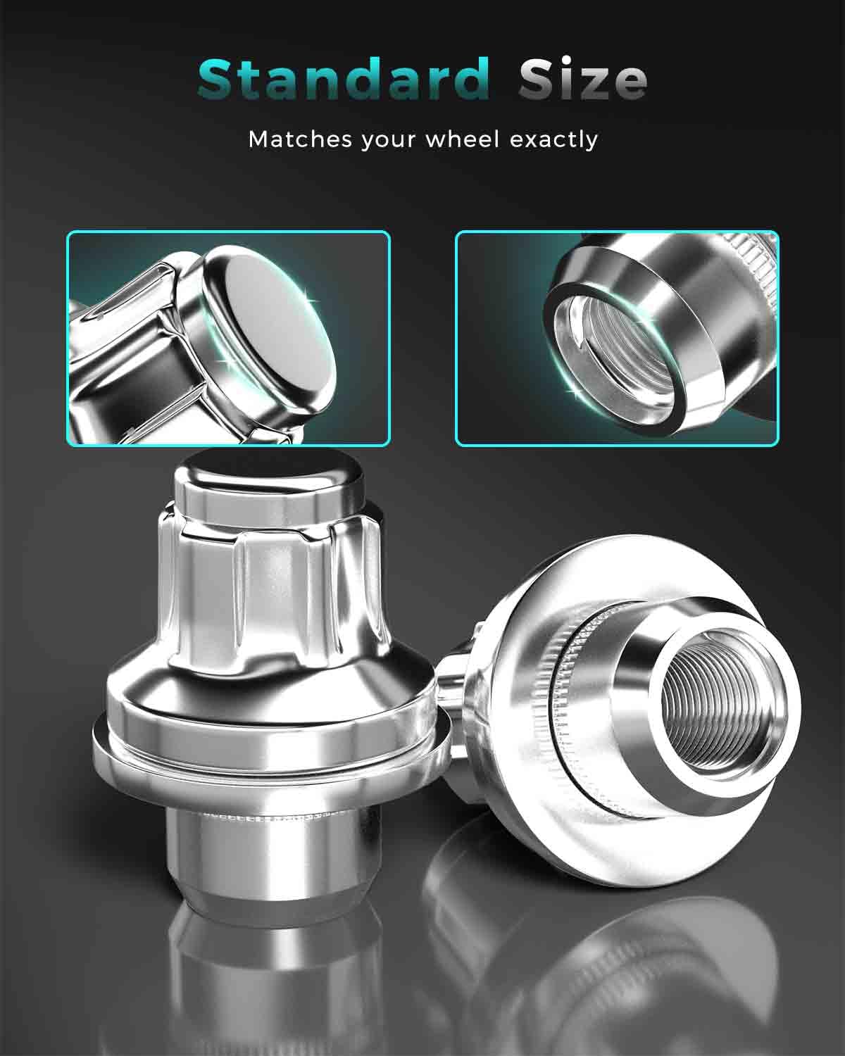 Set di dadi di bloccaggio M12x1.5 OEM Mag Washer Style Factory Nero Lug Nut Wheel Locks per Toyota Jaguar Lexus Mitsubishi