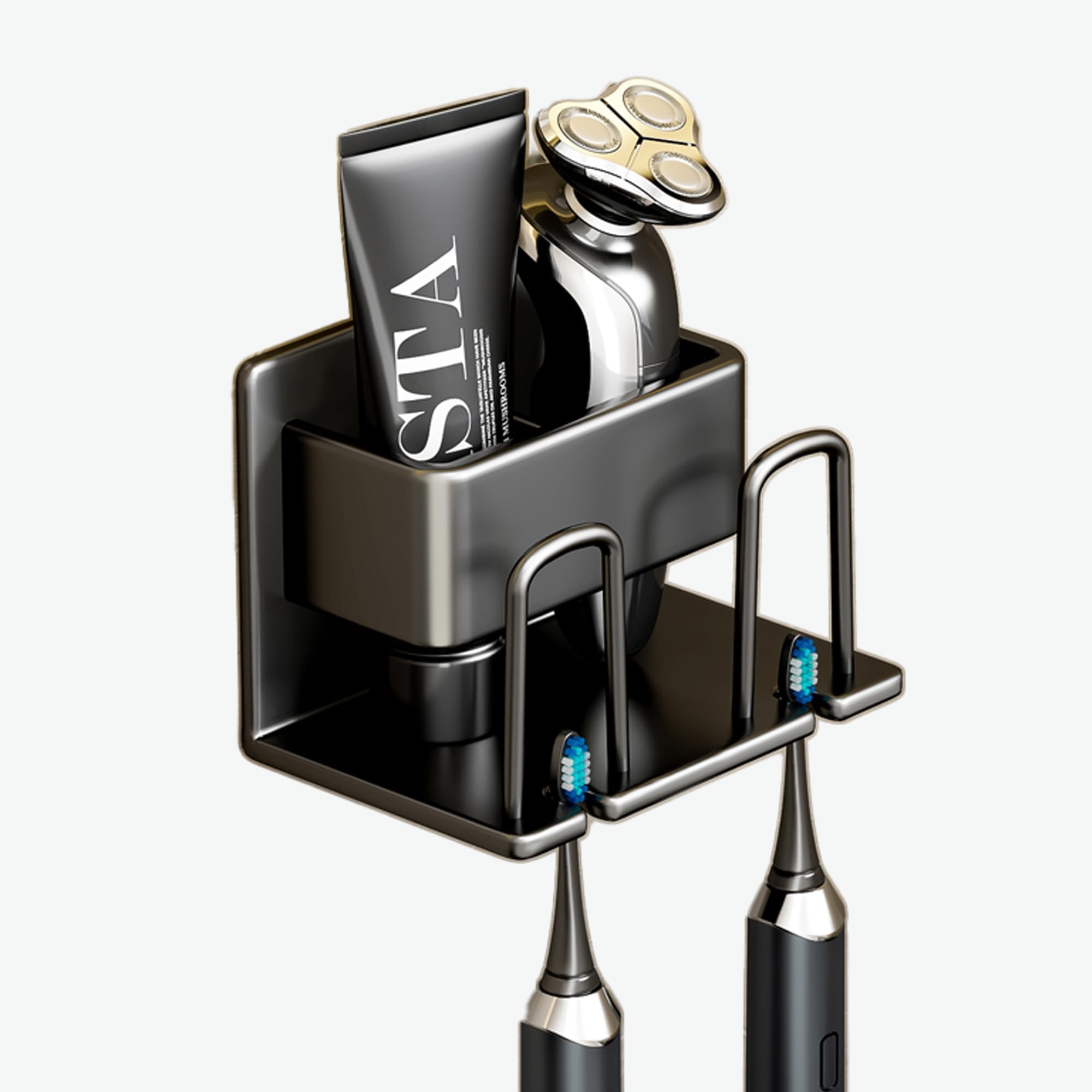 Portacepillos De Acero Inoxidable SUS 304 – 5 Ranuras – Organizador De Baño Elegante Y Antideslizante