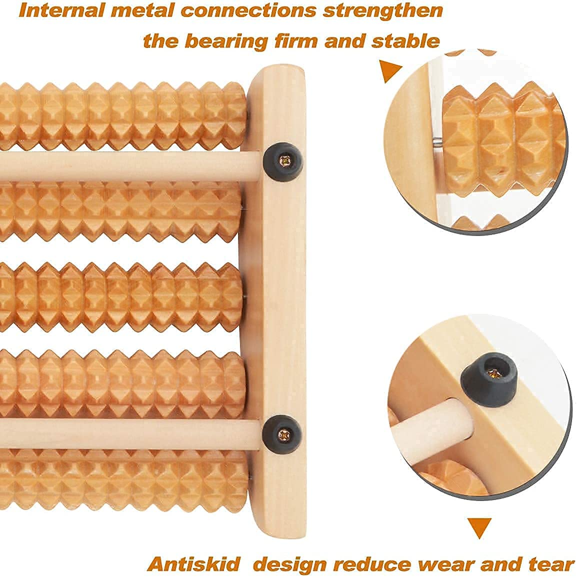 HARIHUB Wooden Roller Foot Massager Big Size Body Stress Buster & Accupressure Point Device Relaxation Health Care Product foot massager and Legs Pain Relief Massager | set of 1 1