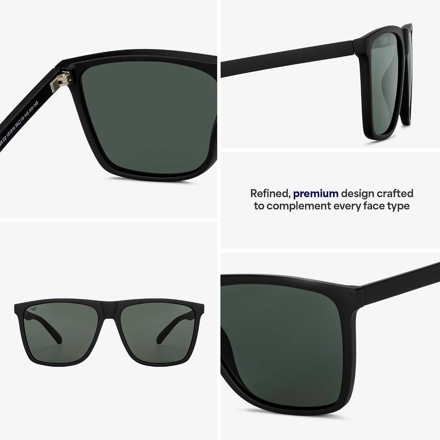 Vincent Chase By Lenskart | Black Green Full Rim Square | ATHLEISURE | Branded Latest and Stylish Sunglasses | 100% UV Protected | Men & Women | Large | VC S14525