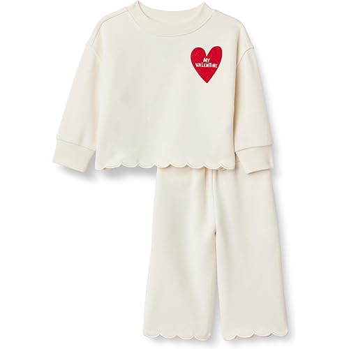 Amazon Essentials x Sofia Grainge Toddlers and Baby Girls' French Terry Pant and Top Set