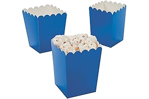 Mini Party Time Blue Popcorn Boxes for Kids