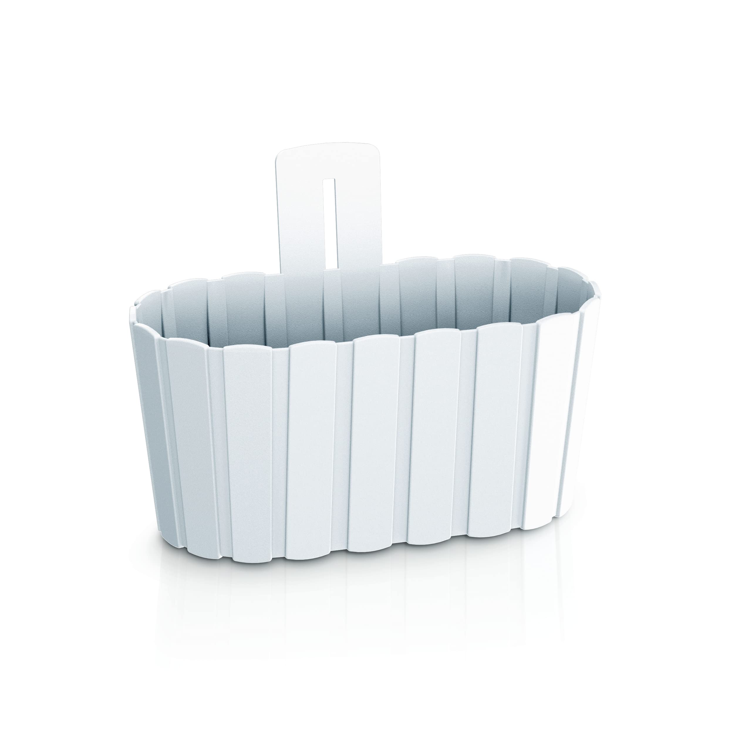 Urbn Garden White 280Mm Plastic Wood Look Hanging Plant Pot Garden Flower Planter Patio Balcony Basket… (White)