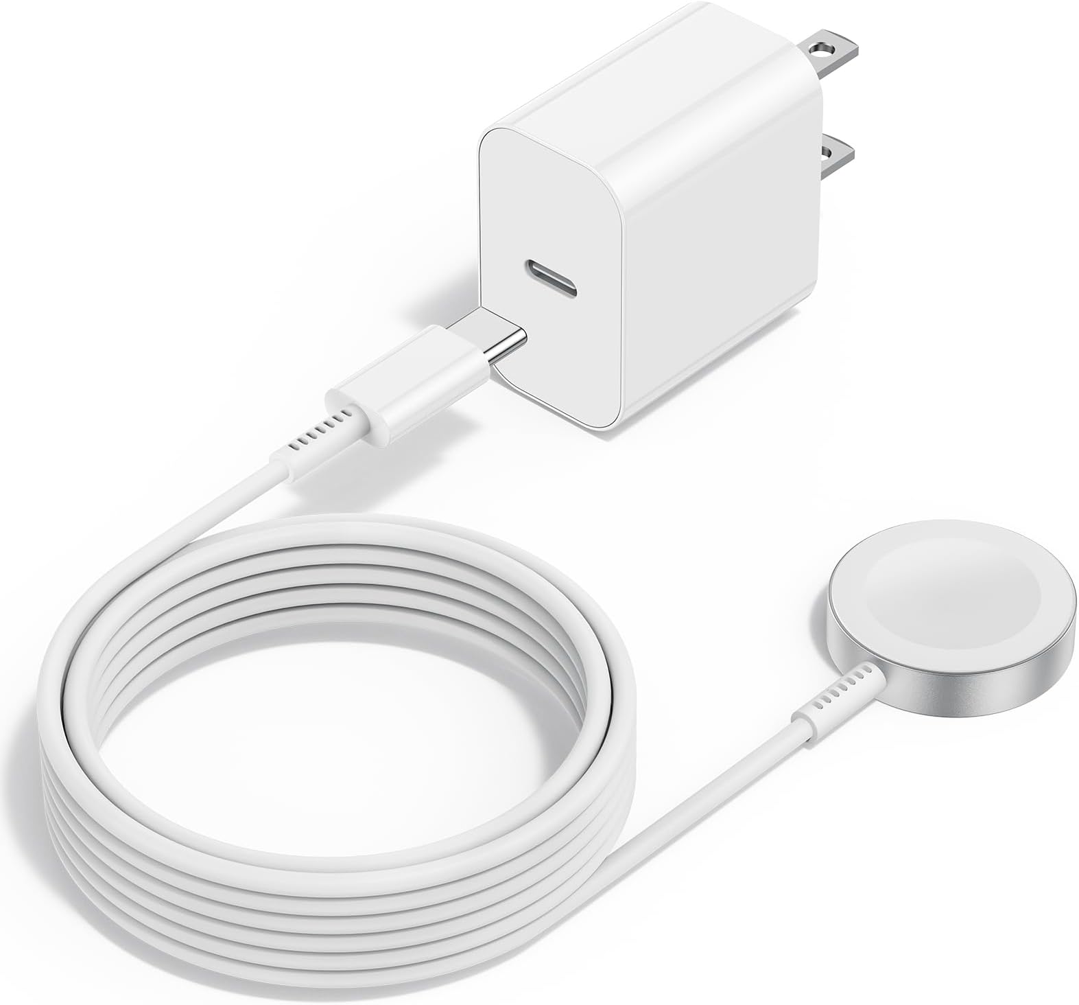 Upgraded Apple Watch Charger, Magnetic Fast Charger, USB C Charger Block Plug Adapter with 6FT iWatch Portable Wireless Fast Charging Cable Cord for iWatch Series Ultra/9/8/7/6/SE/SE2/5/4/3