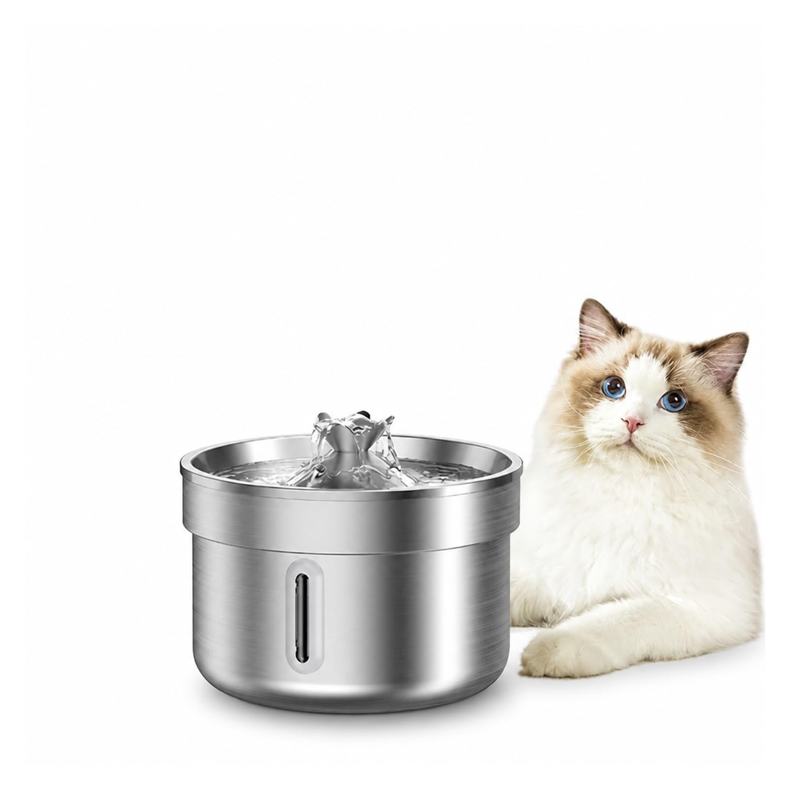 Fuente para Beber para Mascotas, Bebedero para Mascotas De Acero Inoxidable | Dispensador Automático De Agua Para Perros Y Gatos, Acero Inoxidable,