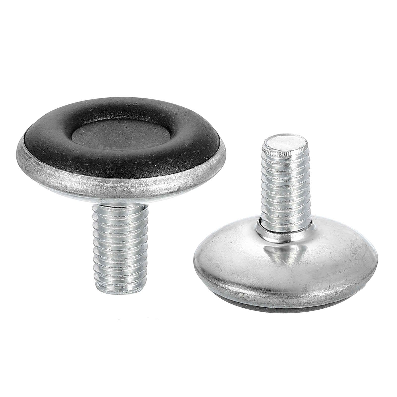 DTGN M8x15x30mm(DxLxOD) Screw on Furniture Glide Leveling Feet - 4Pack - Good for Furniture - Adjustable Thread Leveler - Silver