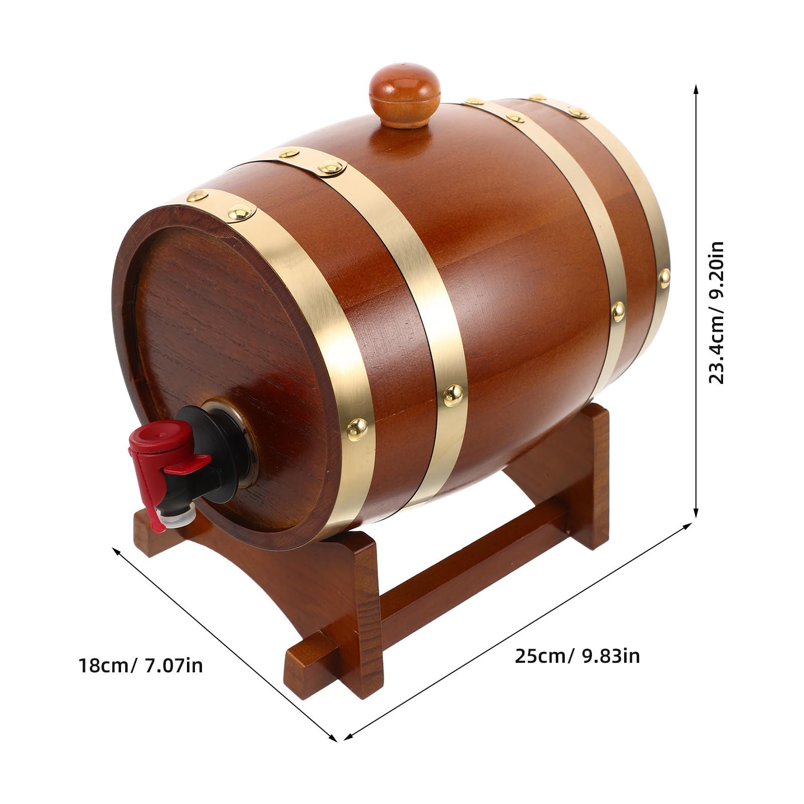 TOPBATHY Barril de Roble Vintage de 11.3 con Soporte de Madera