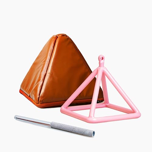 TOPFUND Pirámide cantante de cristal transparente de 5 pulgadas con estuche de transporte de cuero artificial y mazo de gamuza de cuarzo