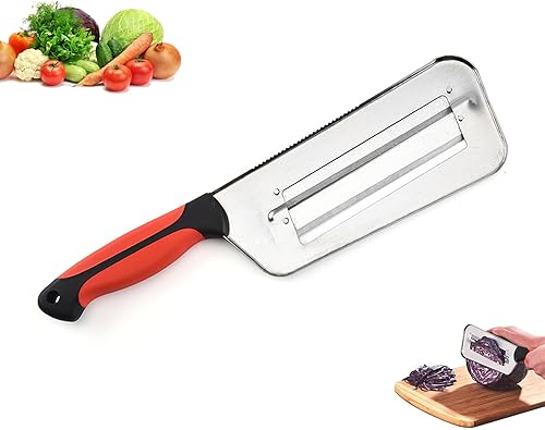 Cortador de verduras multifuncional, cortador de juliana de doble hoja de acero inoxidable, cuchillo triturador con cuchillas afiladas para cortar,