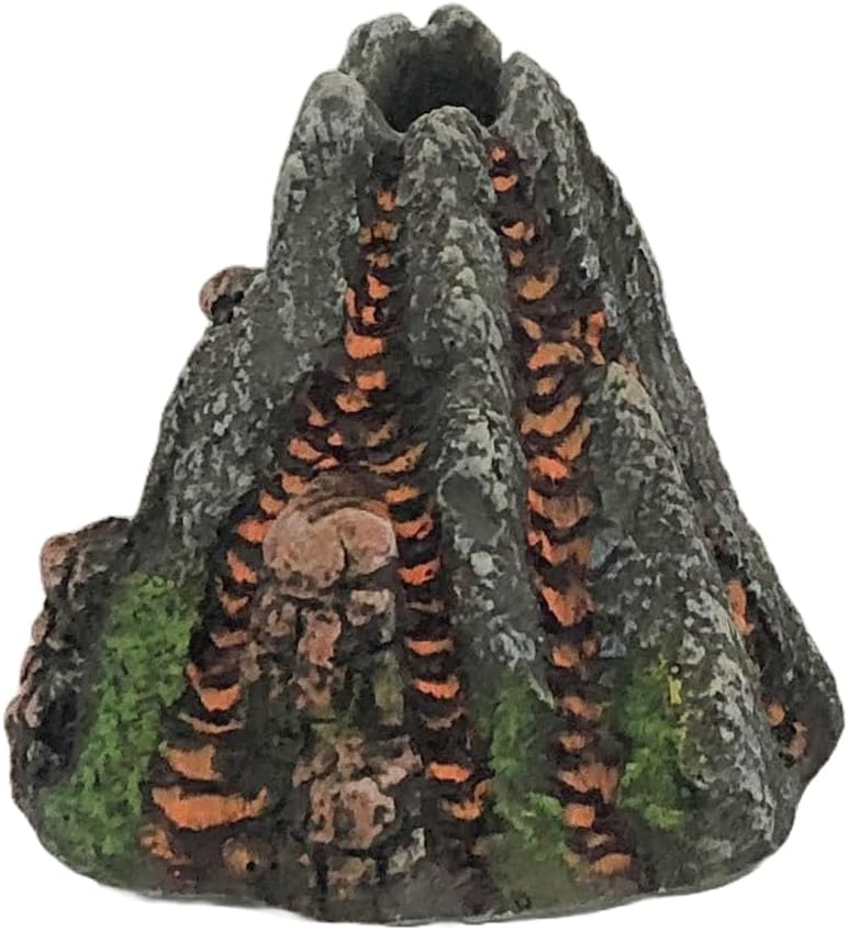 Top Fin Aquarium Ornament Volcano Bubbler. 6.3 in L x 3.94 in W x 6.89 in H.