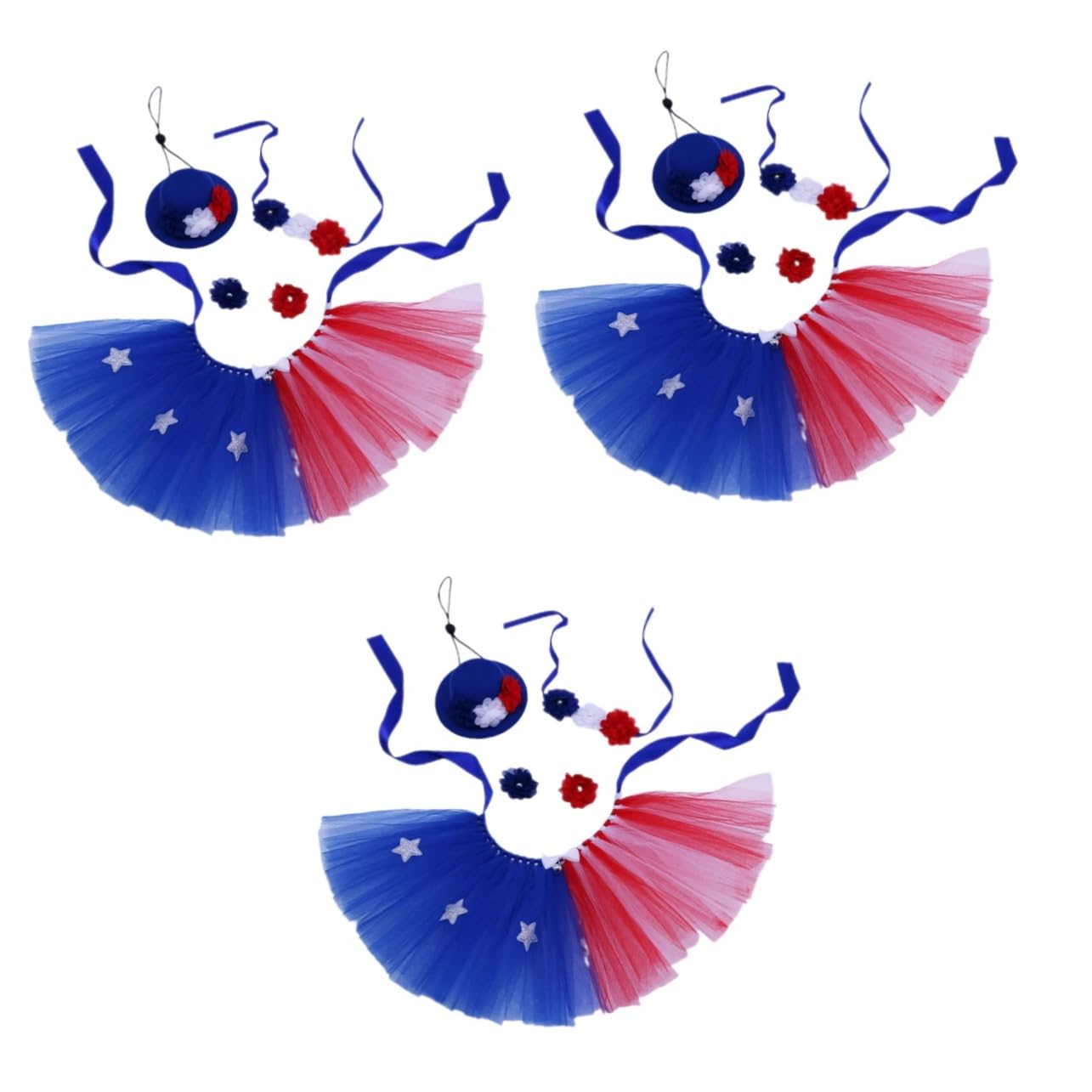 Chapeau jupe et foulard aux couleurs du drapeau américain pour déguisement d'animal