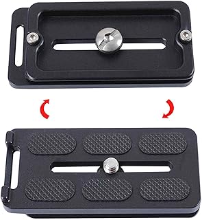 iShoot All-Metal 80mm Camera Quick Release Plate QS-80 with 1/4" Screw Compatible with Arca-Swiss Fit Tripod Ball Head Panning Head Panorama Head Panoramic Head Clamp