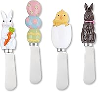 Vista 9 de Supreme Housewares Americana - Esparcidores patrióticos de queso, asas de resina pintadas a mano con cuchillas de acero inoxidable para untar queso