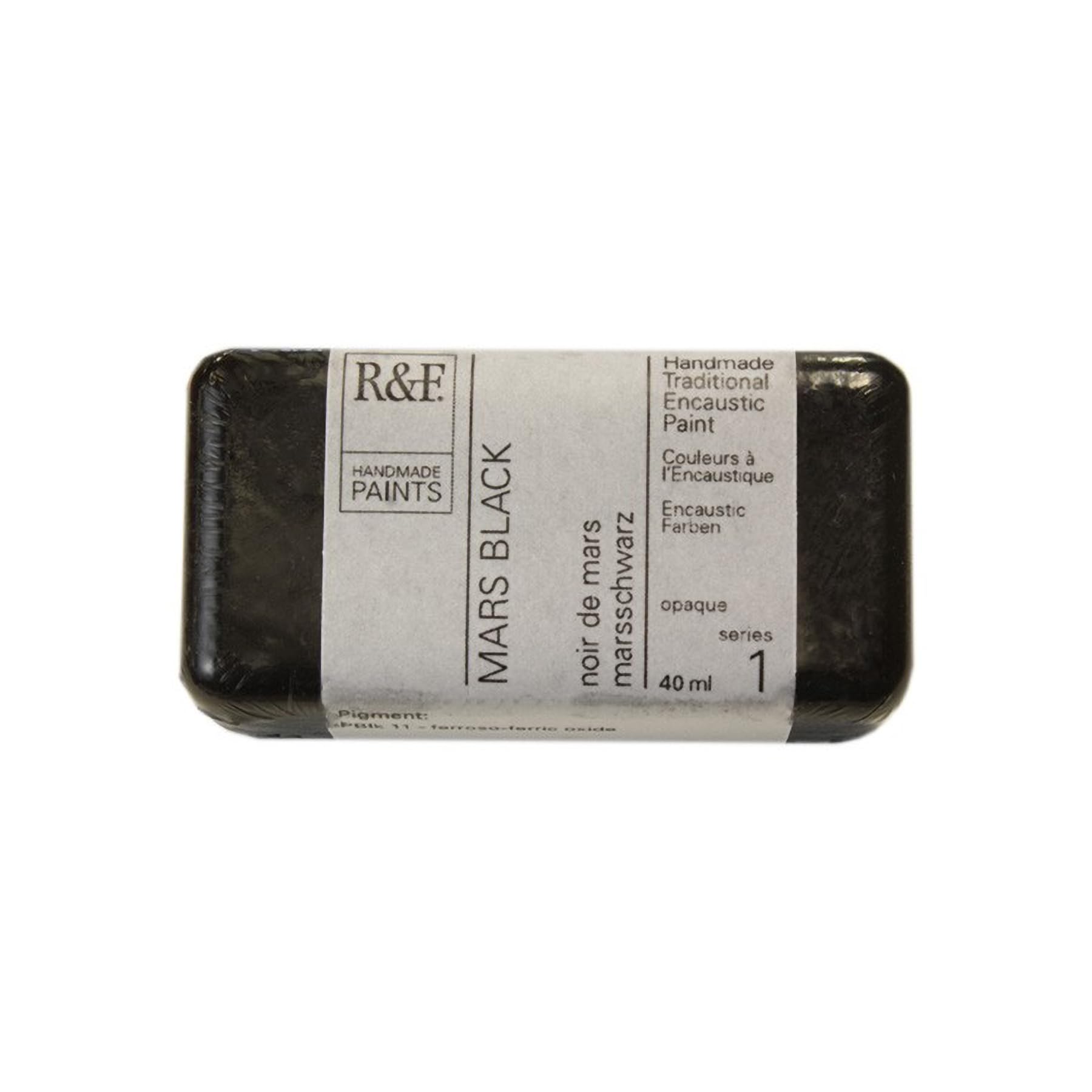 R&F Artist Encaustic Paint, Mars Black, 40 ml