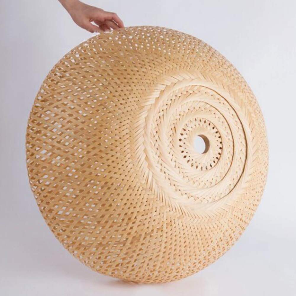 Lámpara colgante tejida vintage de mimbre de bambú natural, hecha a mano, para jardín, creativa, estilo pastoral, lámpara de techo para bar, café, loft, restaurante, sala de estar, 45 cm