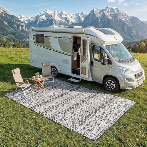 EVOCAMP Outdoor Teppich 270x400 cm Kunststoffteppich wetterfest und leicht Picknickdecke für den Outdoor-Bereich Vorzeltteppich aus Kunststoff-Fasern
